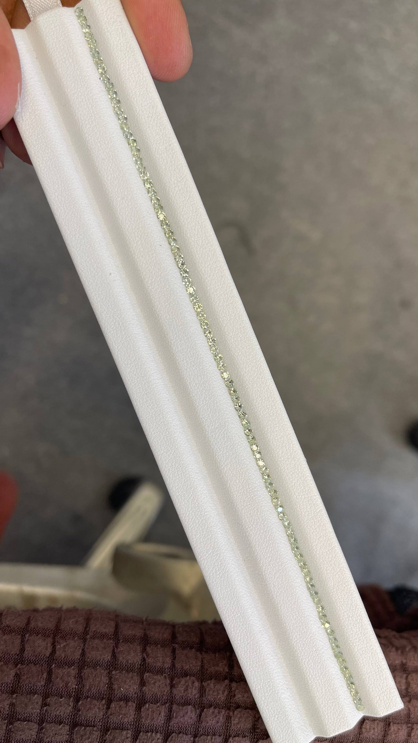 2mm green sapphire round tennis bracelet, photo 3