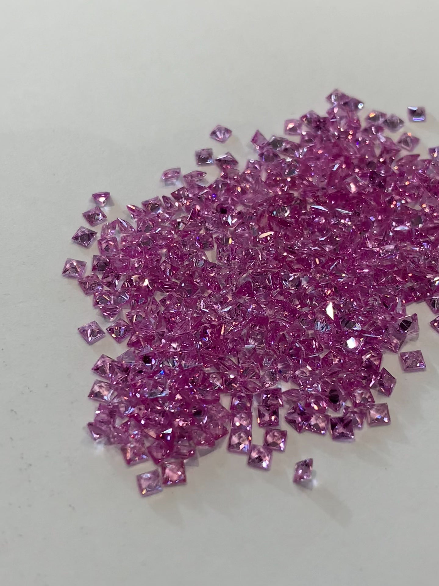 3mm Natural Pink Sapphire Princess Cut Square Loose Stones - Zehra Gems