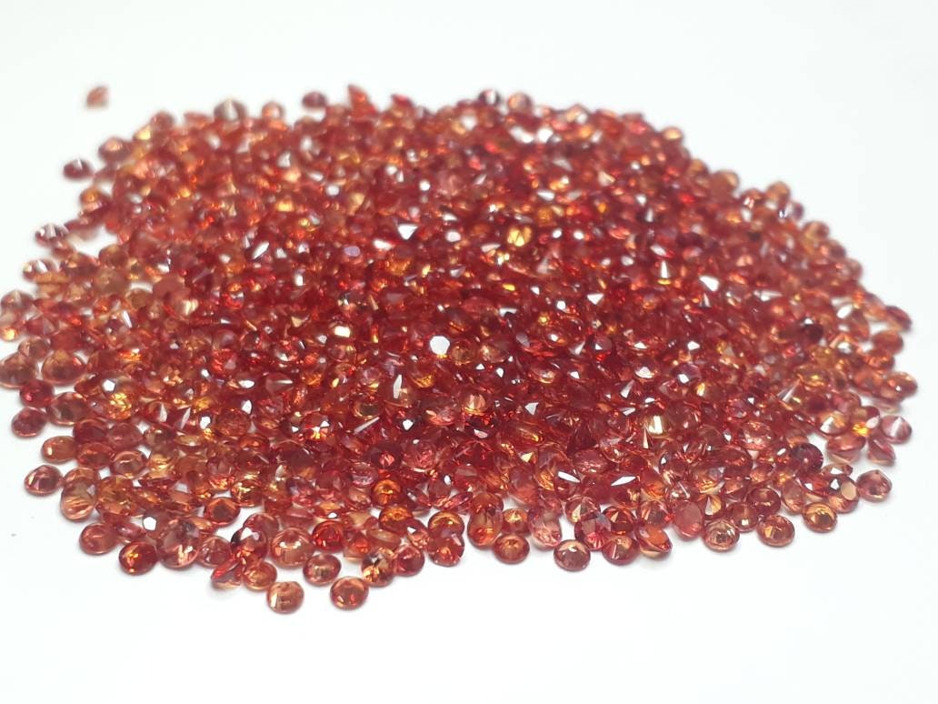 2mm orange sapphire round lot, photo 3