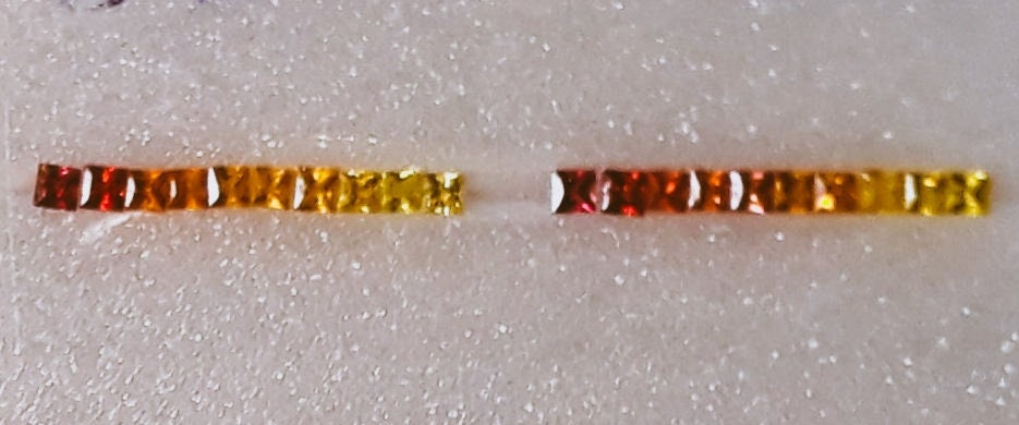 2.5mm orange-yellow sapphire princess set, photo 5