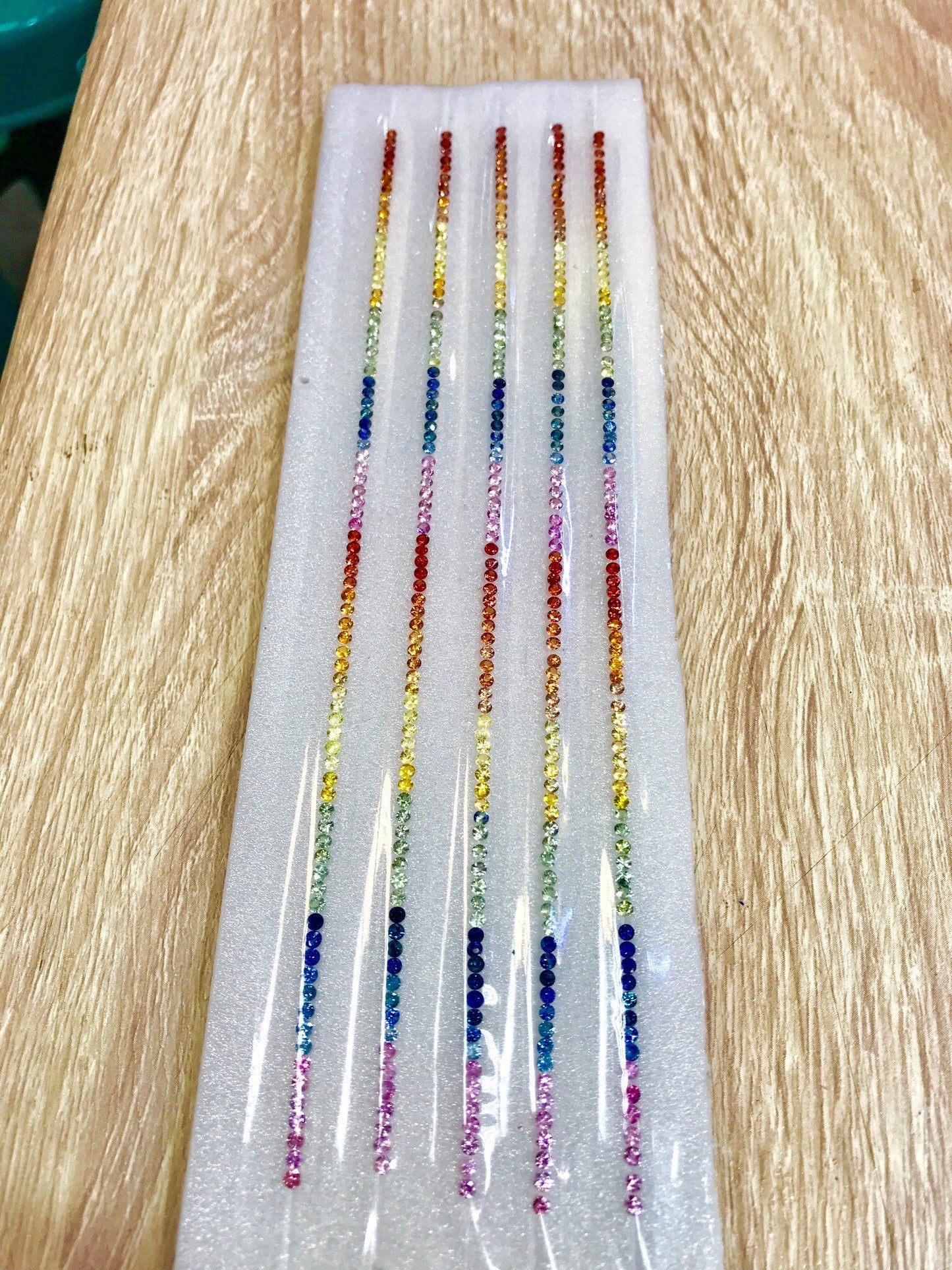 "2mm Rounds Rainbow Colors Sapphire Loose Stones Tennis Bracelet Set"