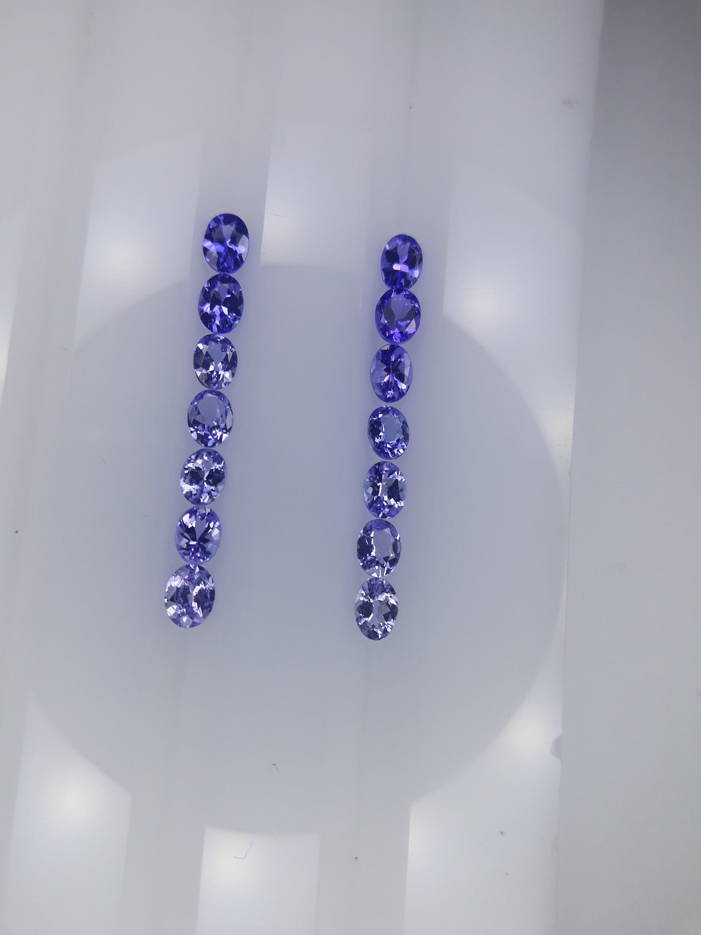 Tanzanite Oval Earring Set Dark to Light Color Exellent Cut 4x3 Ovals December Birthstones