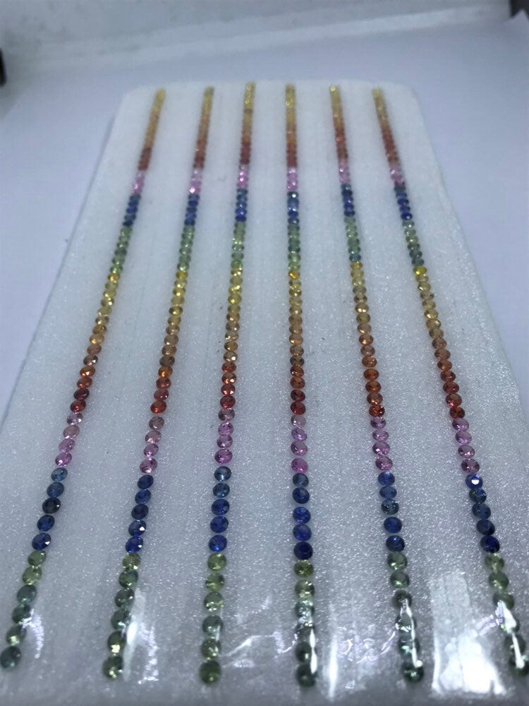 3mm rainbow sapphire tennis bracelet, photo 5