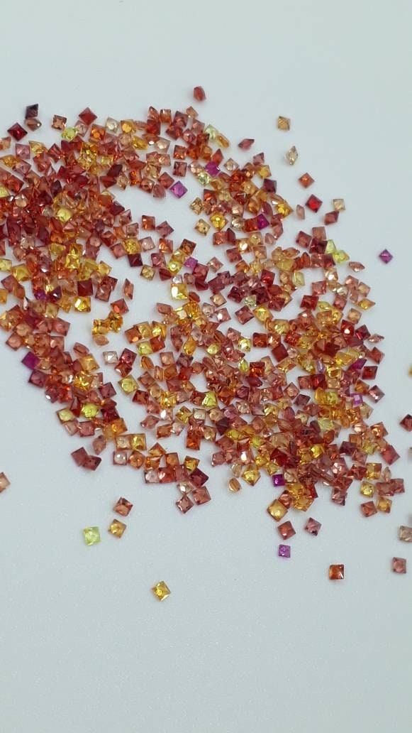 1.5mm to 1.8mm Yellow Orange Sapphire Round Natural Loose Stones Jewelry Making Lot