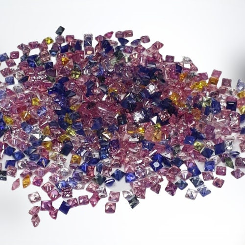 2mm multi sapphire princess cut lot, photo 4
