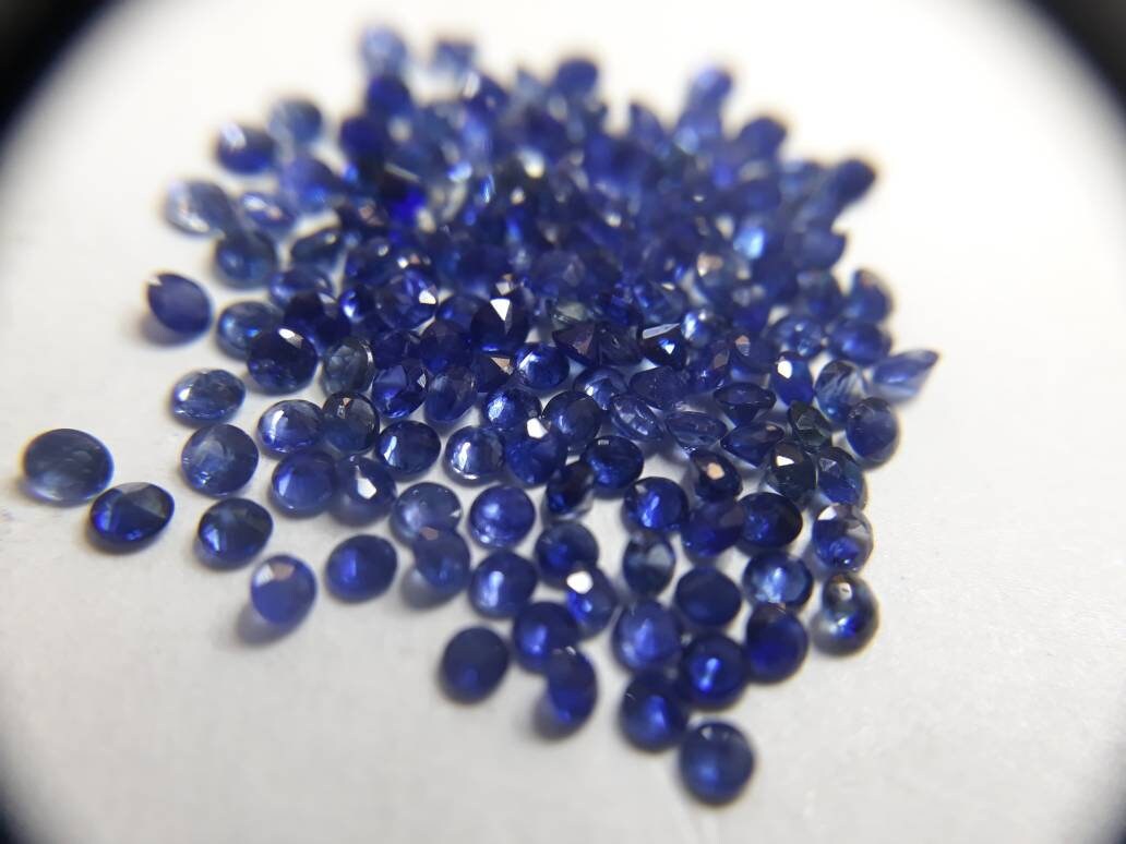 1.7-1.8mm blue sapphire round diamond cut, photo 3