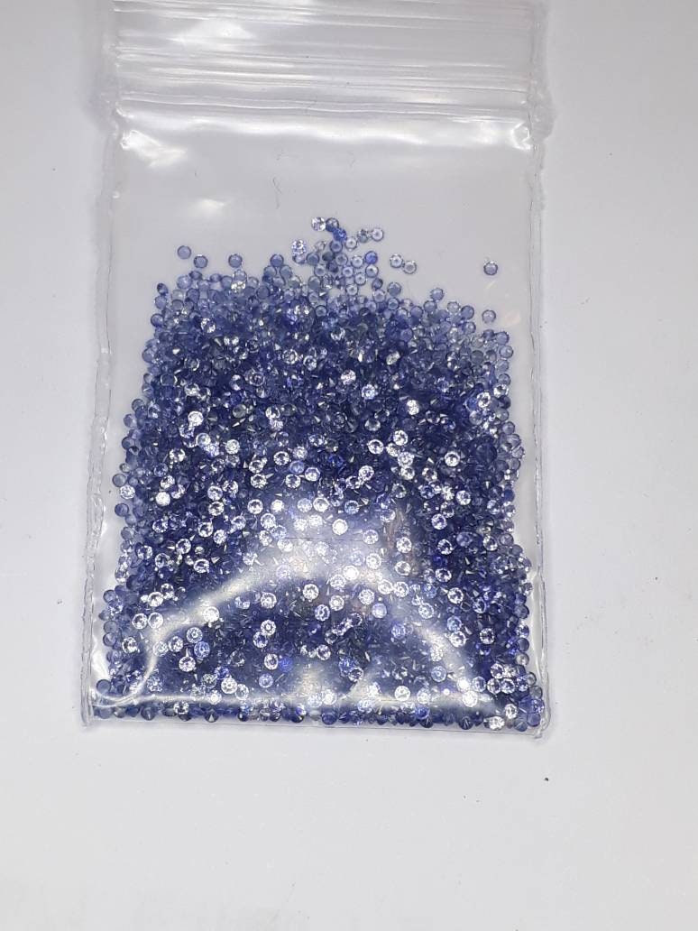1mm blue sapphire round diamond cut lot, photo 5
