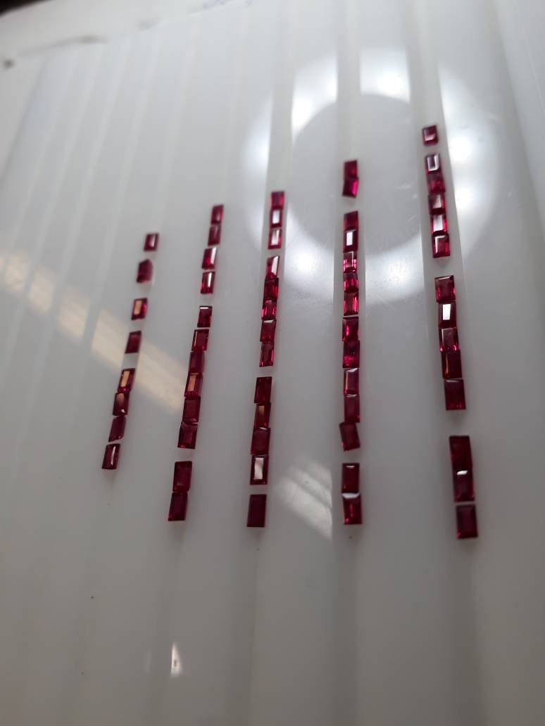 3.5x2mm ruby baguette cut loose lot, photo 5