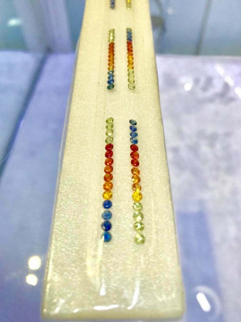 2.7mm Multi Colour NAtural Sapphires Rings Set