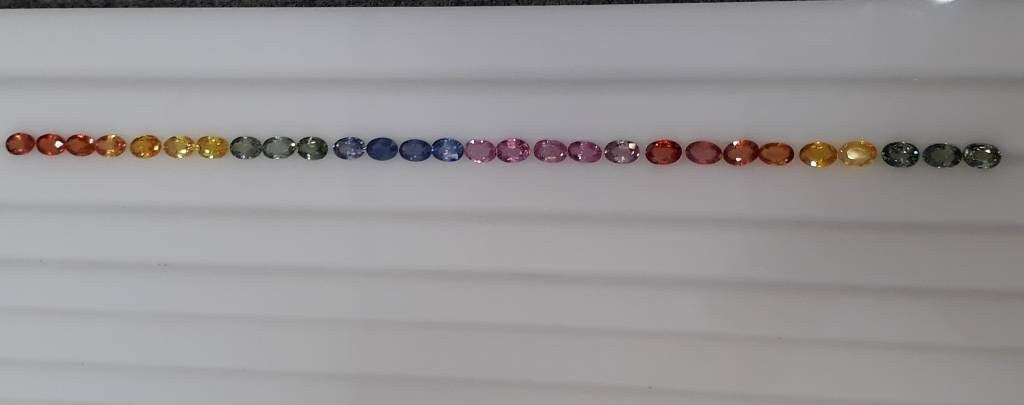 4x6mm rainbow sapphire oval bracelet line, photo 5