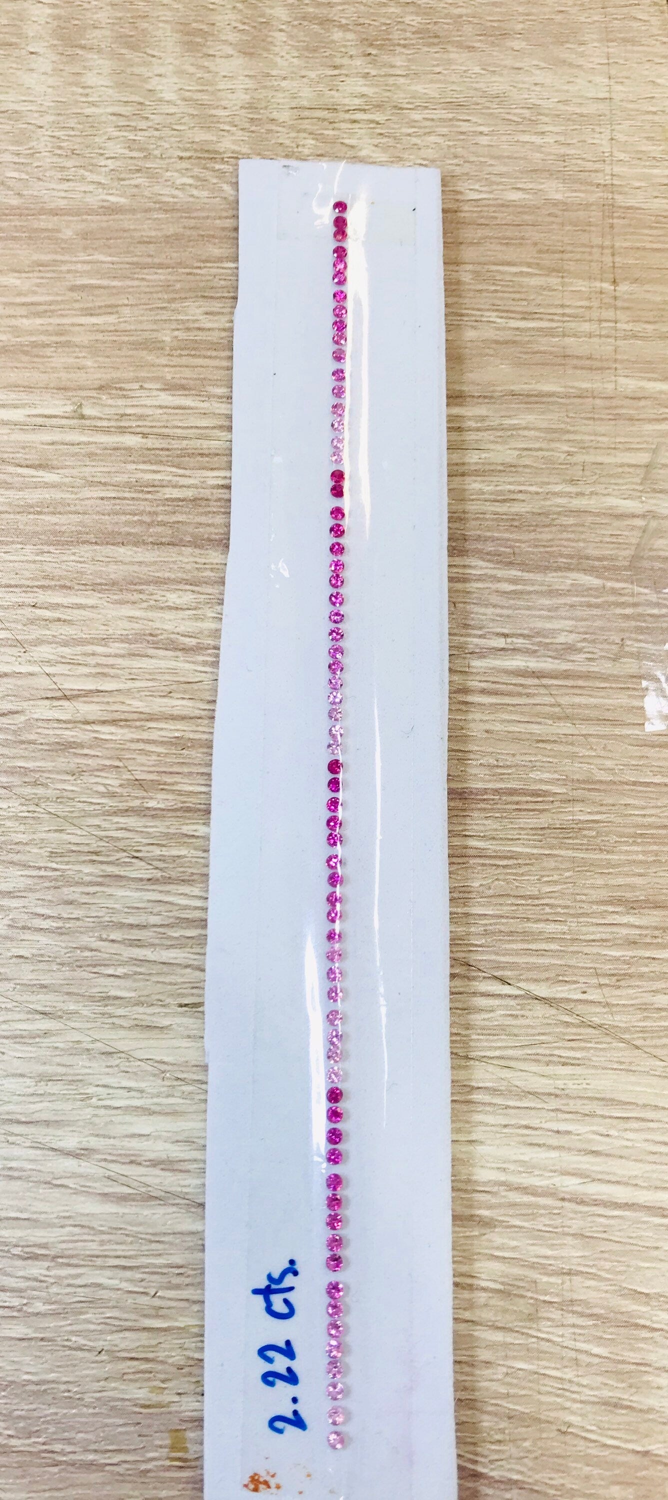 2mm pink sapphire round bracelet, gradient, photo 4