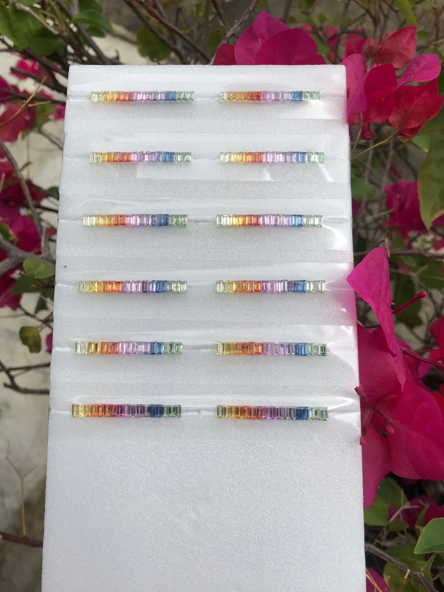 4x2mm rainbow sapphire baguette eternity, photo 5
