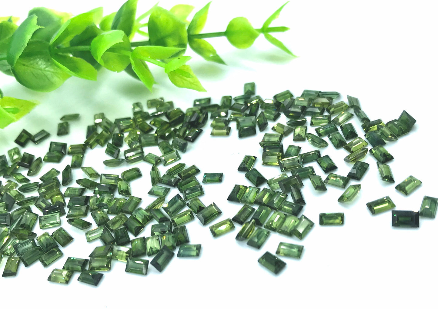 5x3mm green sapphire baguette cut lot, photo 5