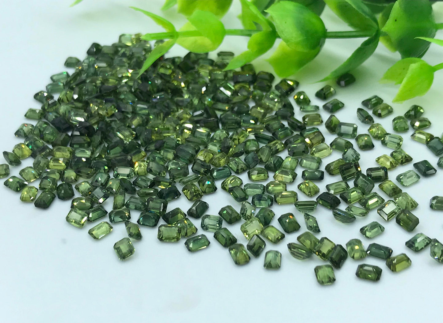 4x3mm green sapphire emerald cut lot, photo 5