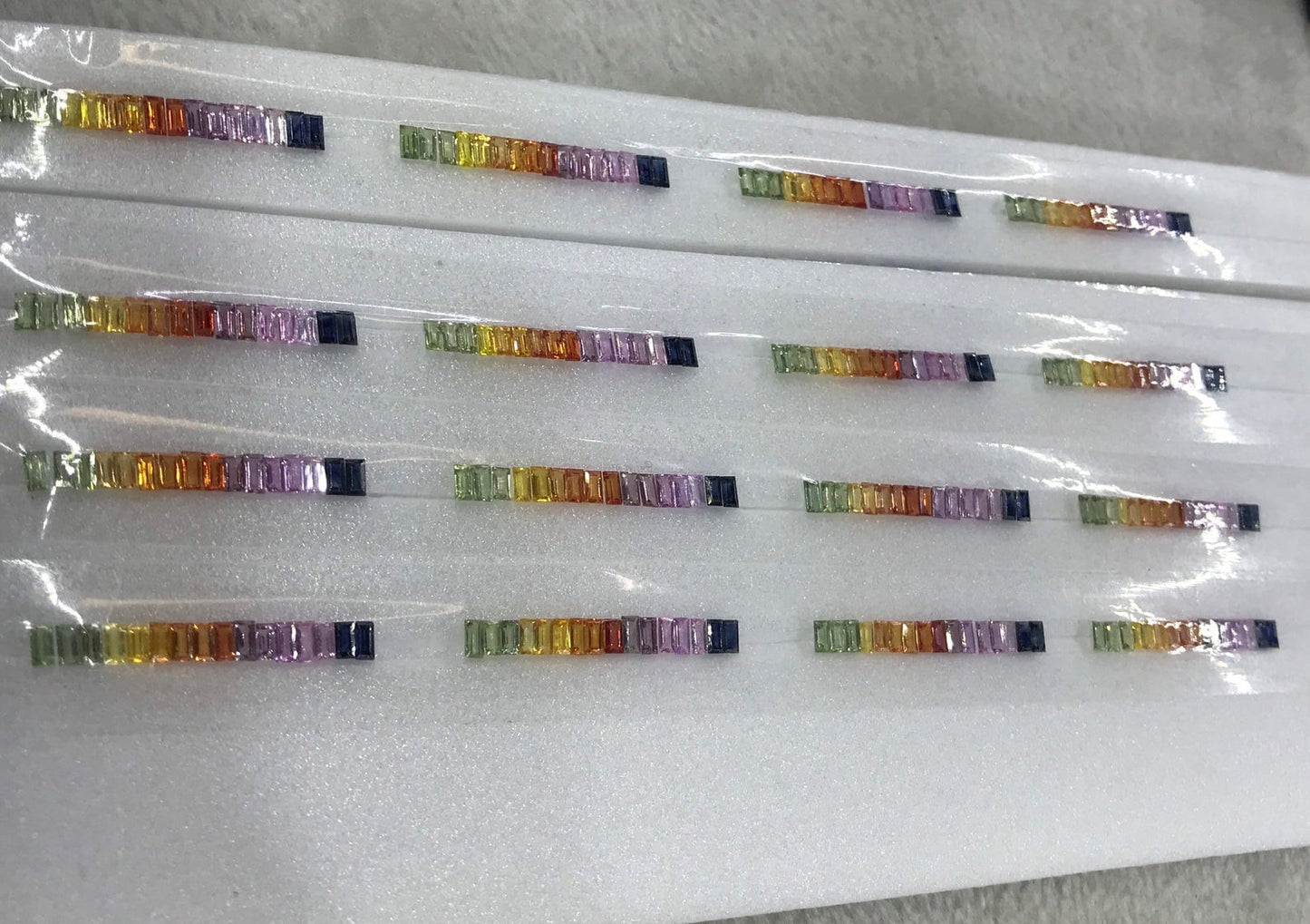 4x2mm rainbow sapphire baguette loose set, photo 4
