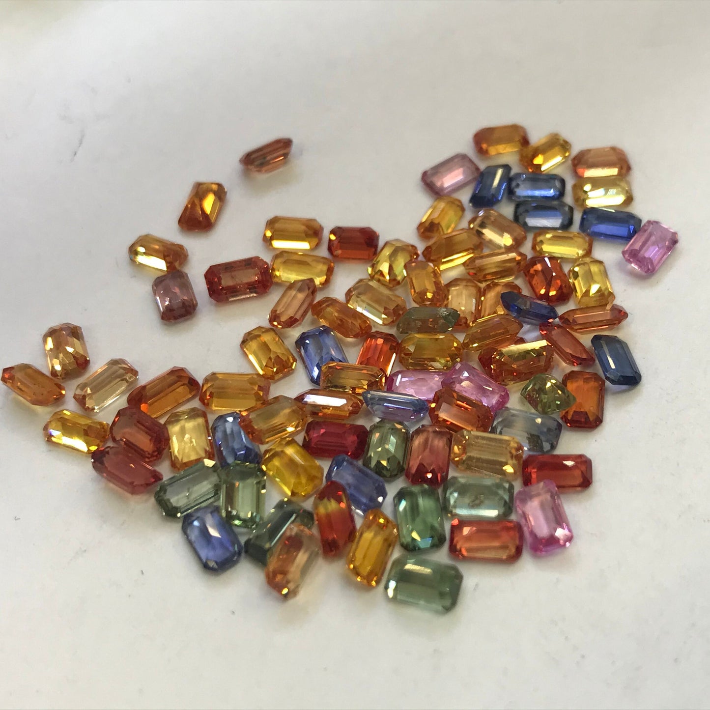 5x3mm rainbow sapphire emerald cut lot, photo 4