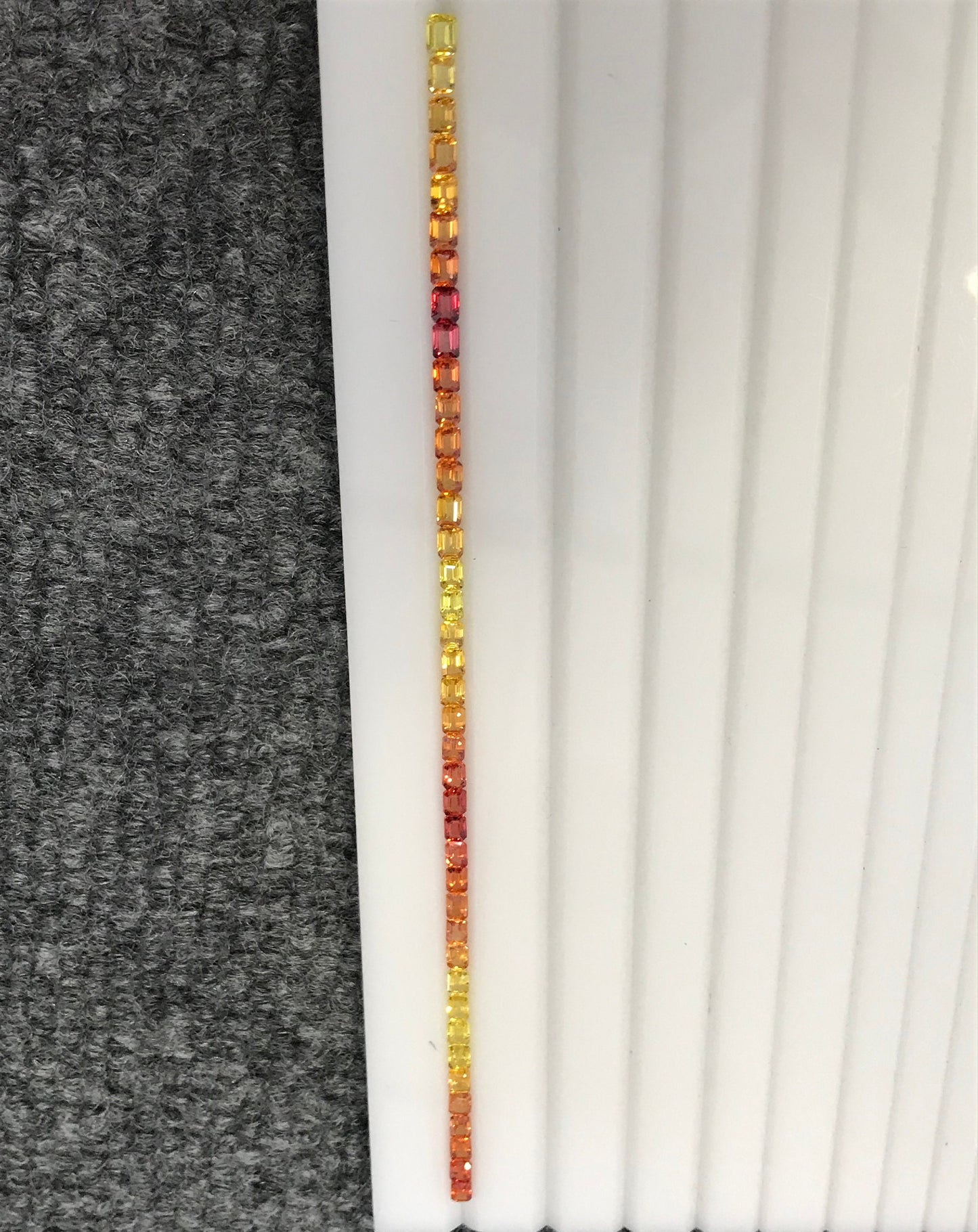 4x3mm Orange Yellow Sapphire Emerald Cut Natural Loose Stones Gradient Set For Bracelet