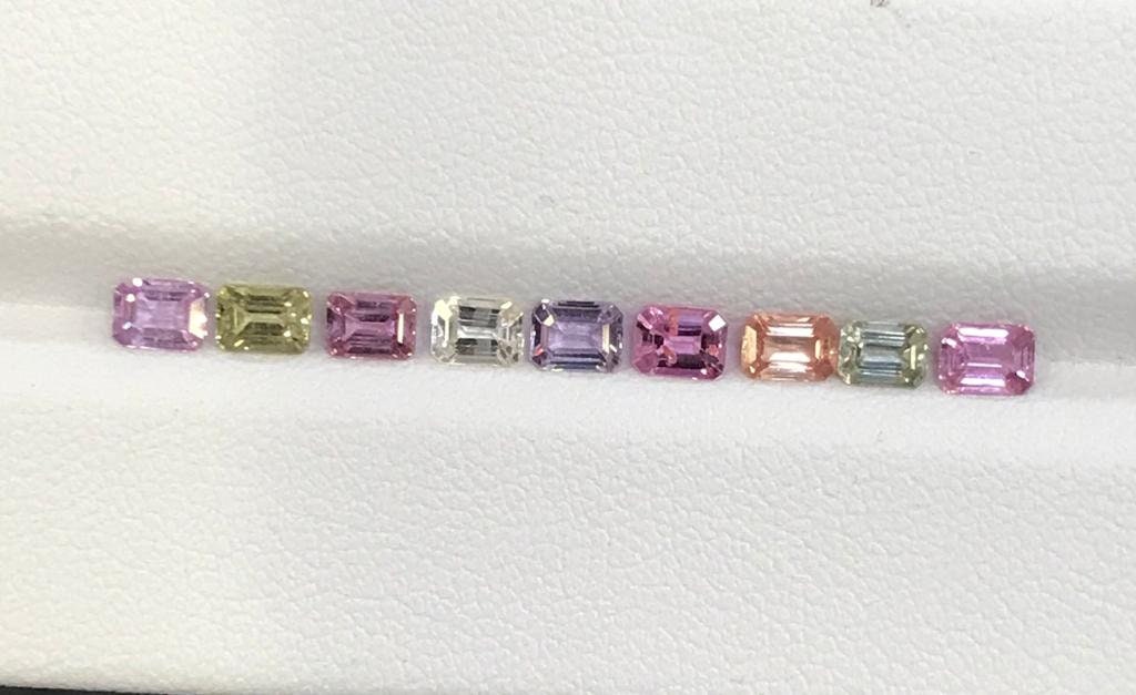 4x3mm unheated fancy sapphire emerald cut, photo 4