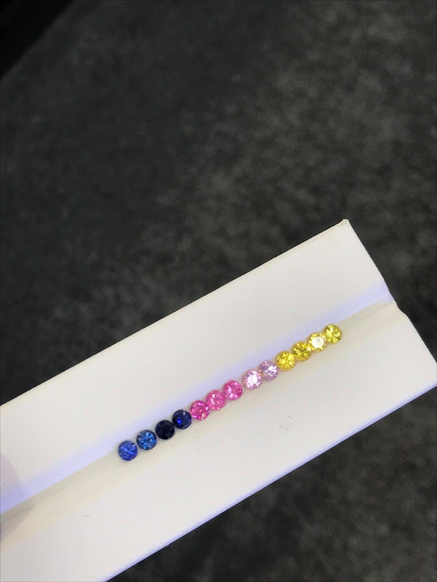 3.2mm Rainbow Multi Sapphires Rounds Beautiful Colors Diamond cut 13 Stones 1 Ring set