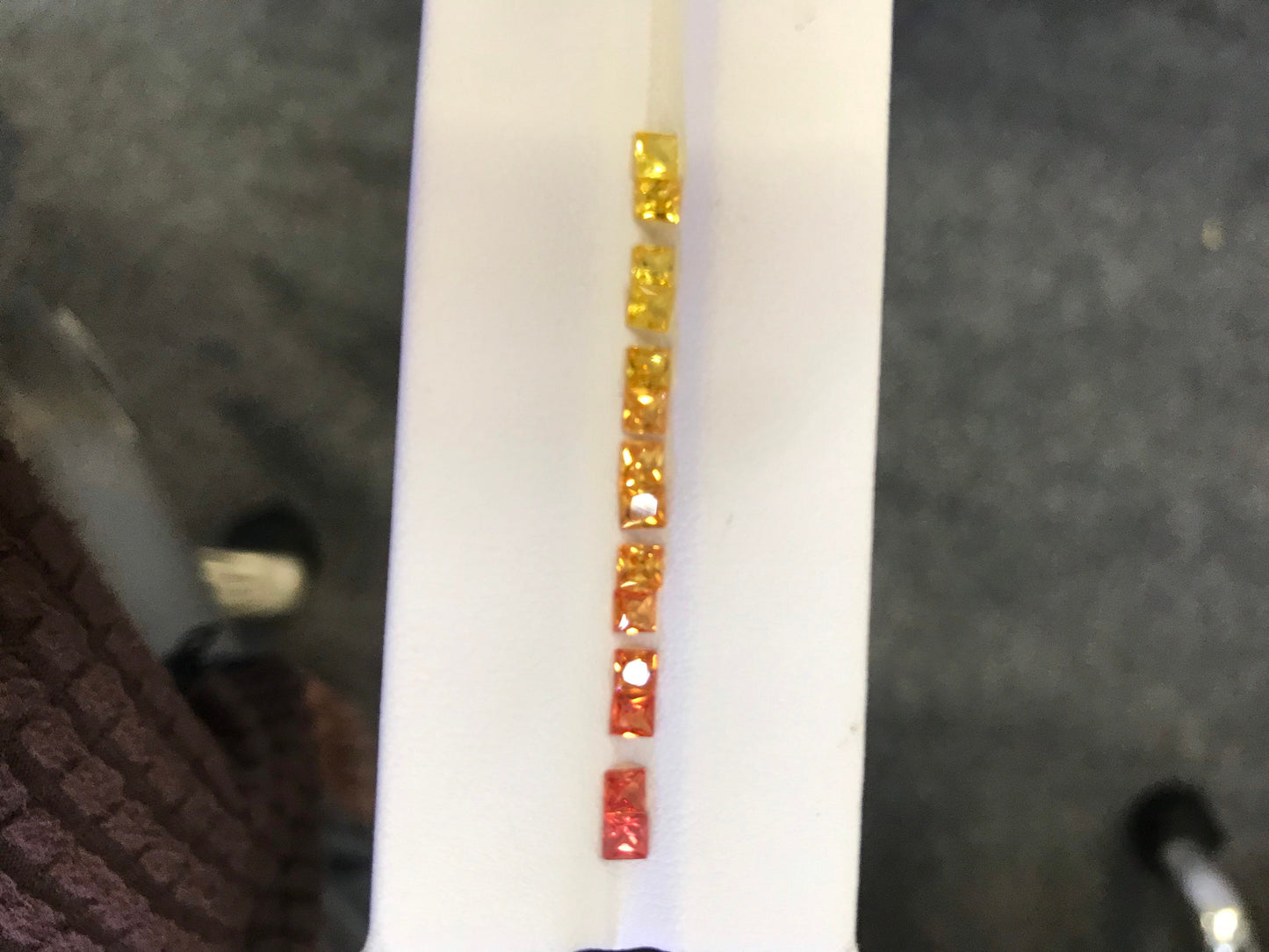 3mm yellow-orange sapphire princess set, photo 5