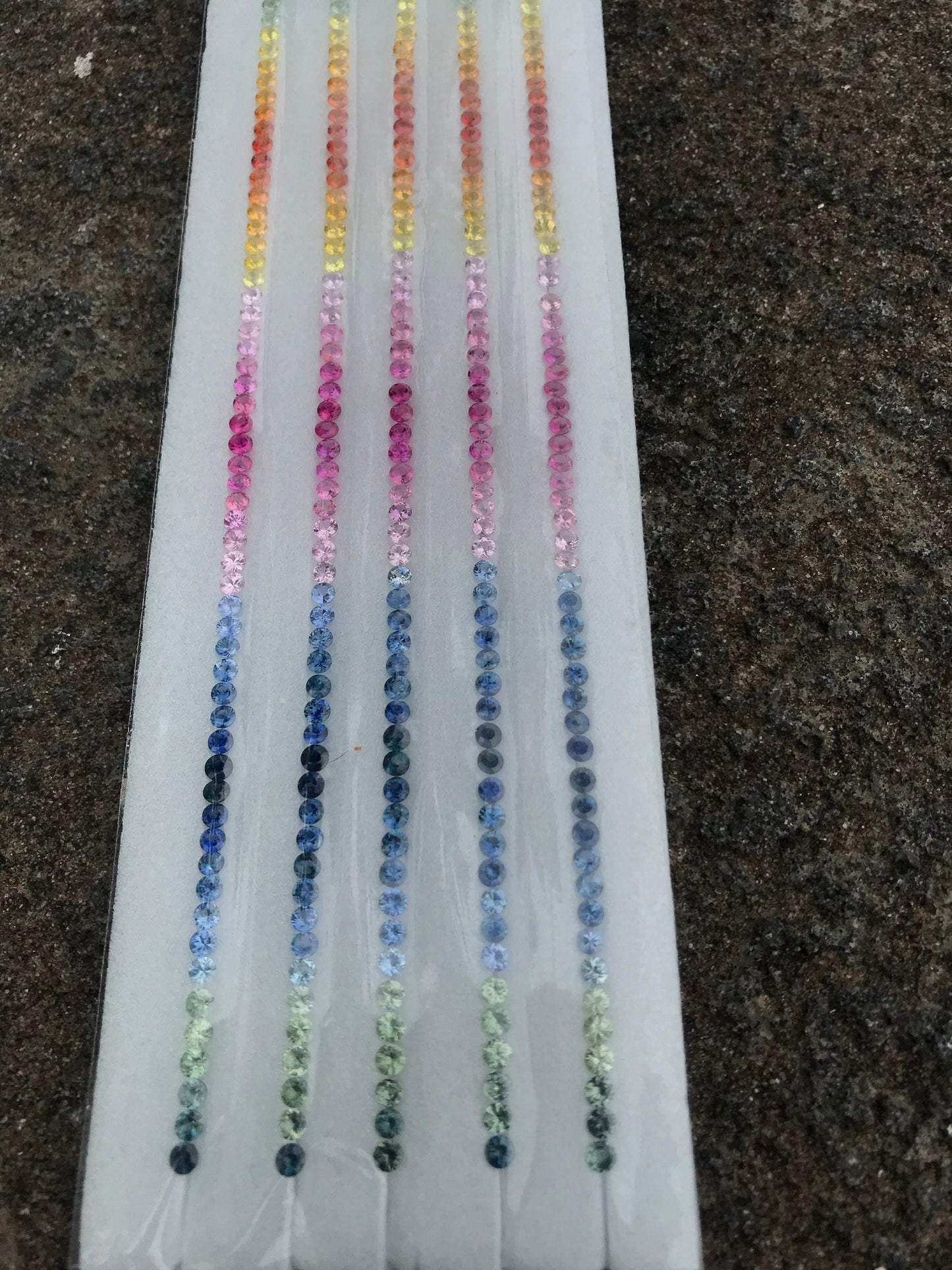3mm round rainbow sapphire bracelet line, photo 5