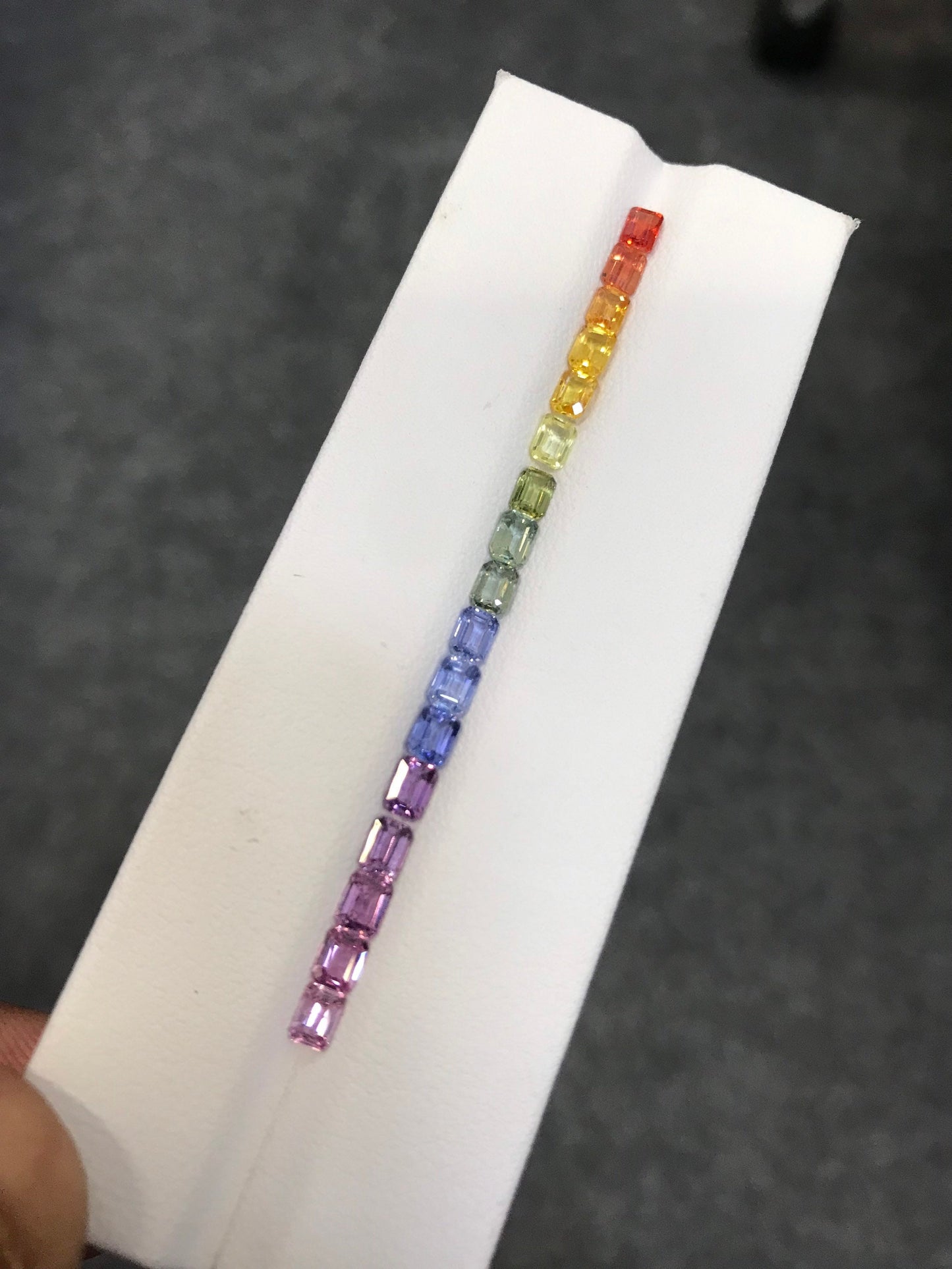 4x3mm rainbow sapphire full eternity ring, photo 3