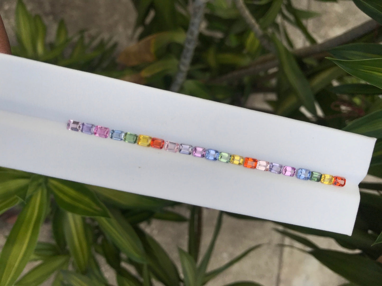 4x3mm rainbow sapphire emerald cut bracelet, photo 4