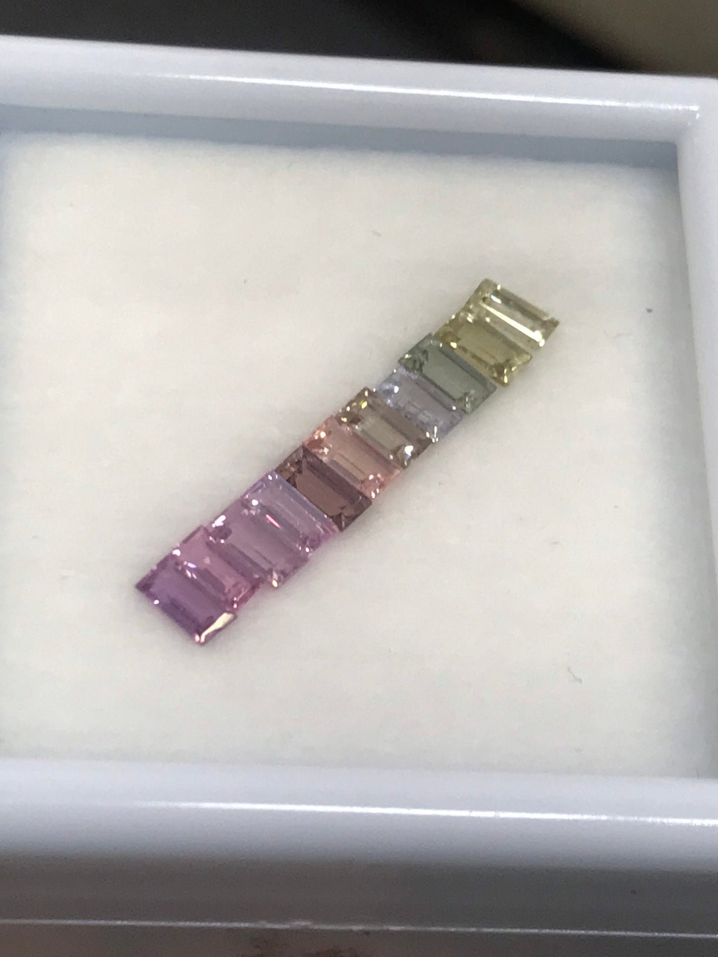 4x2mm unheated sapphire baguette ring set, photo 5