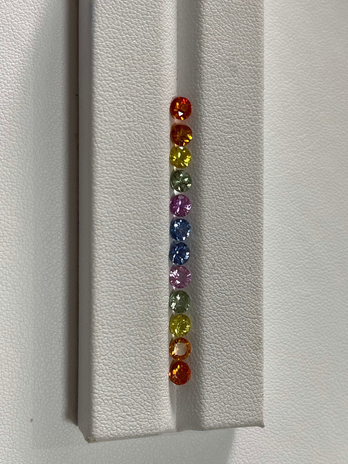 4mm Round Diamond Cut Rainbow Sapphire Loose Stones – 12 Pieces Lot