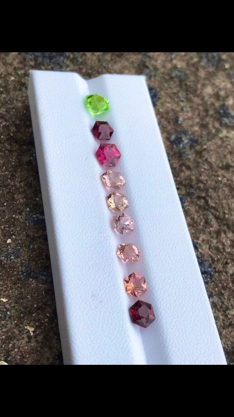 6.92ct tourmaline hexagon cut loose lot, photo 4