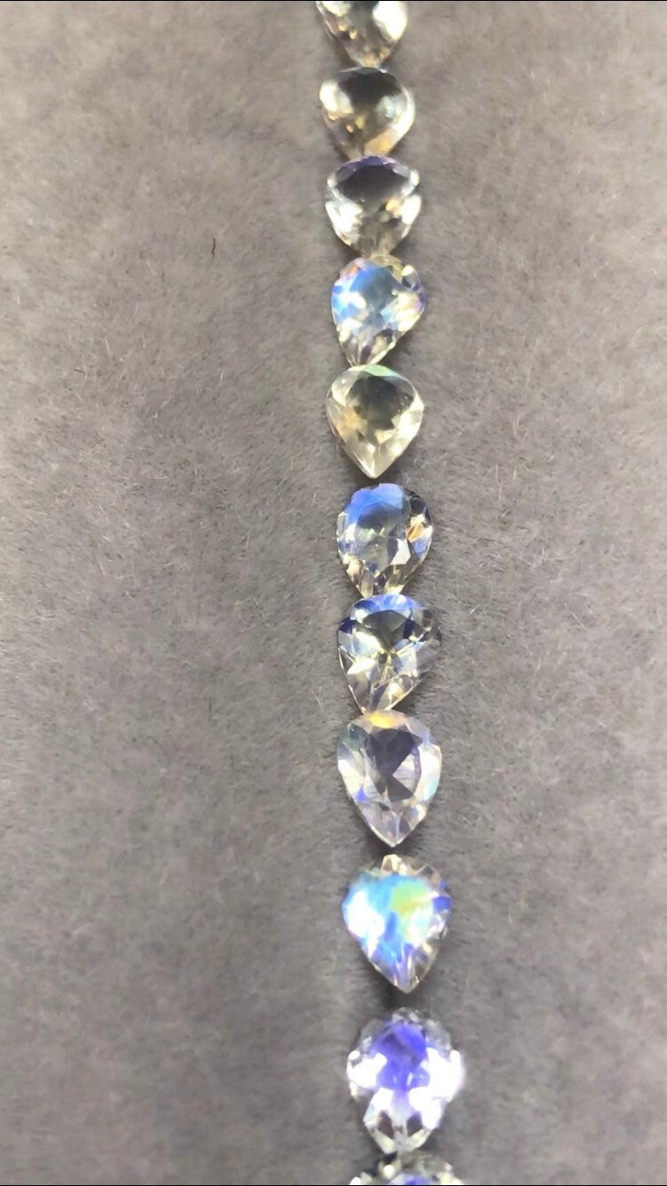5x4mm rainbow moonstone tennis bracelet, photo 5