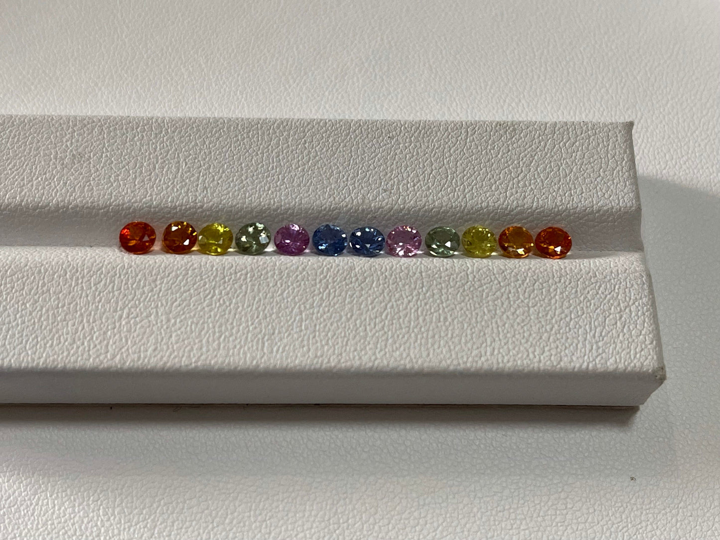 4mm Round Diamond Cut Rainbow Sapphire Loose Stones – 12 Pieces Lot