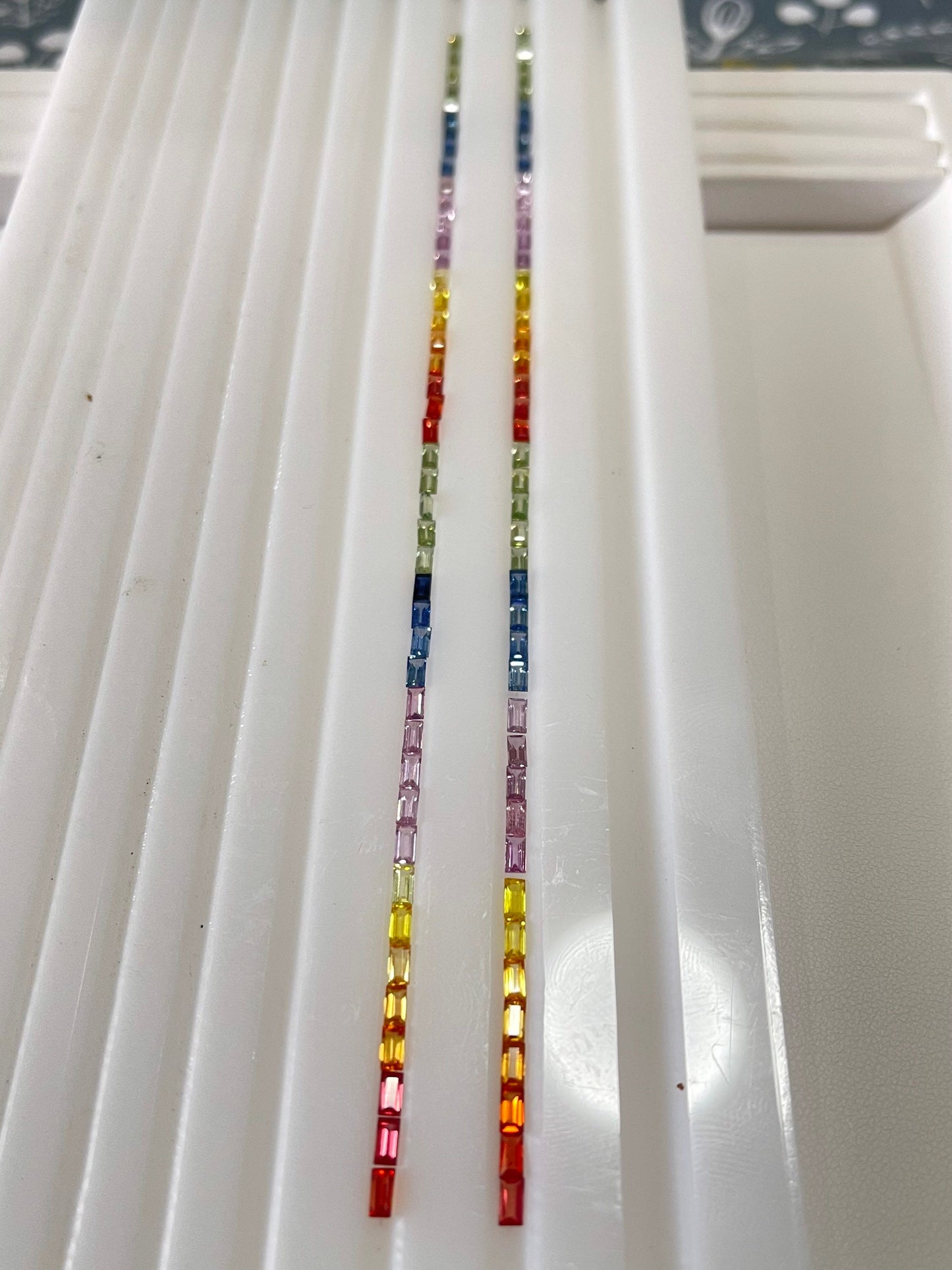 4x2mm rainbow sapphire baguette bracelet, photo 4