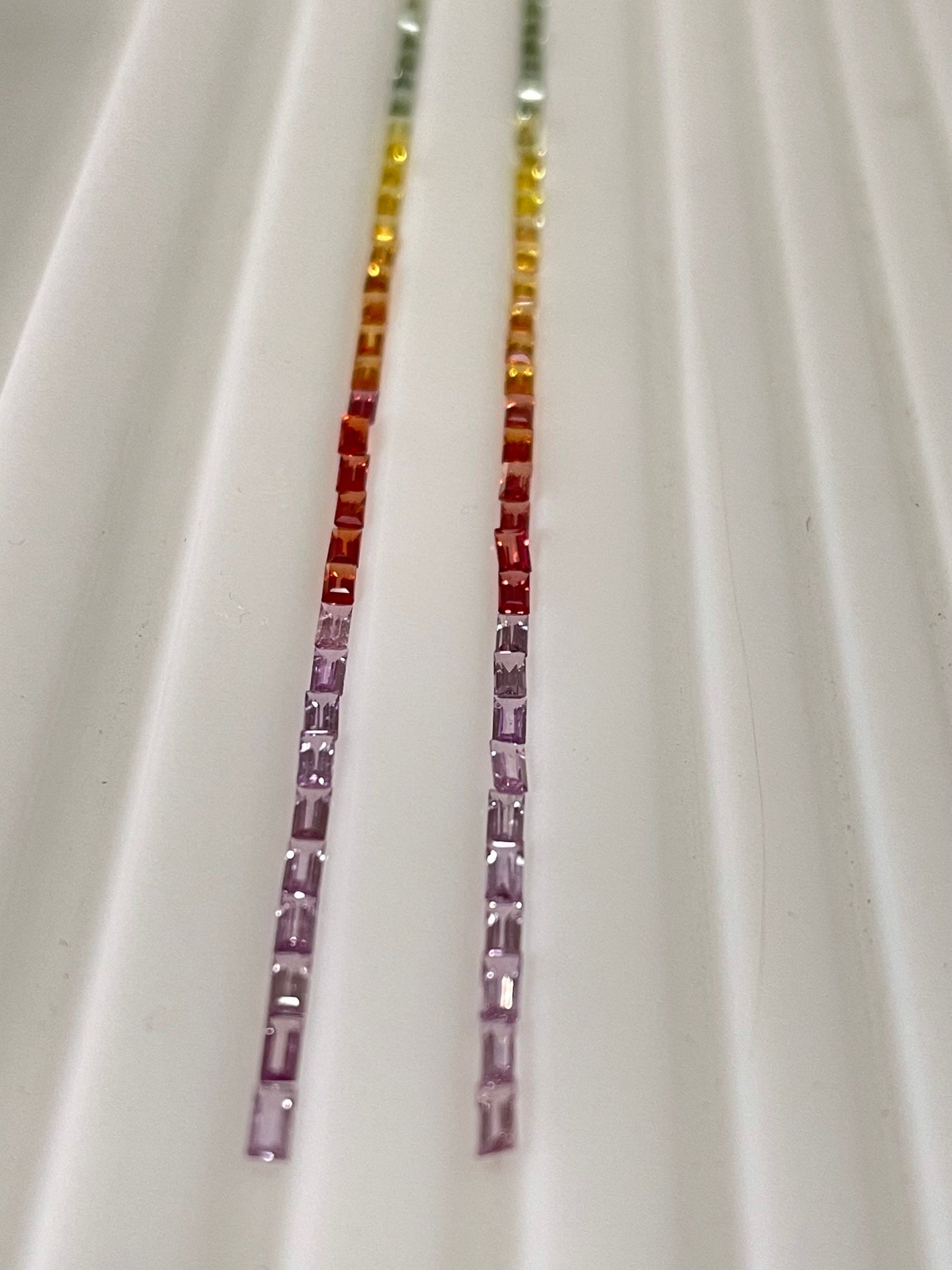 4x2mm rainbow sapphire baguette, 44pc, photo 5