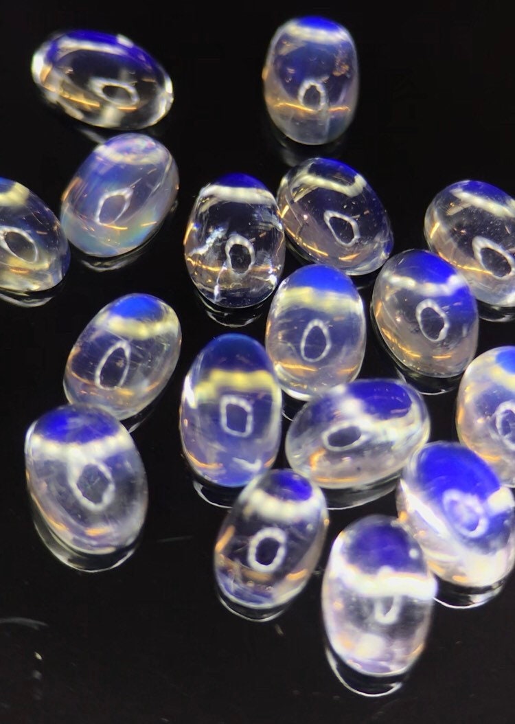 6x4mm oval cabochon rainbow moonstone loose gemstones, photo 3