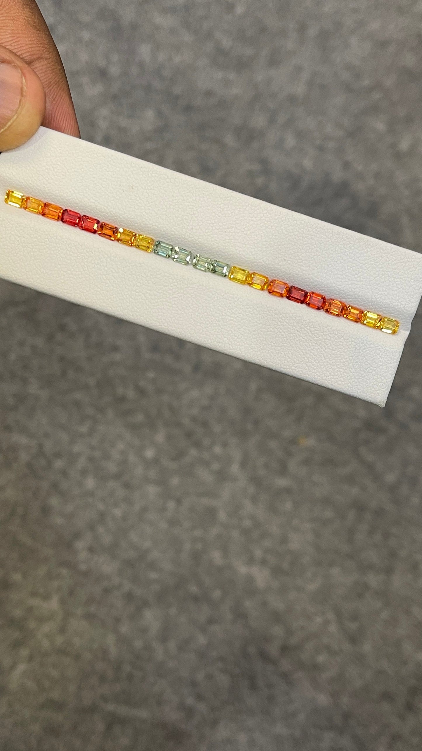 4x3mm orange sapphire eternity ring, 21pc, photo 3
