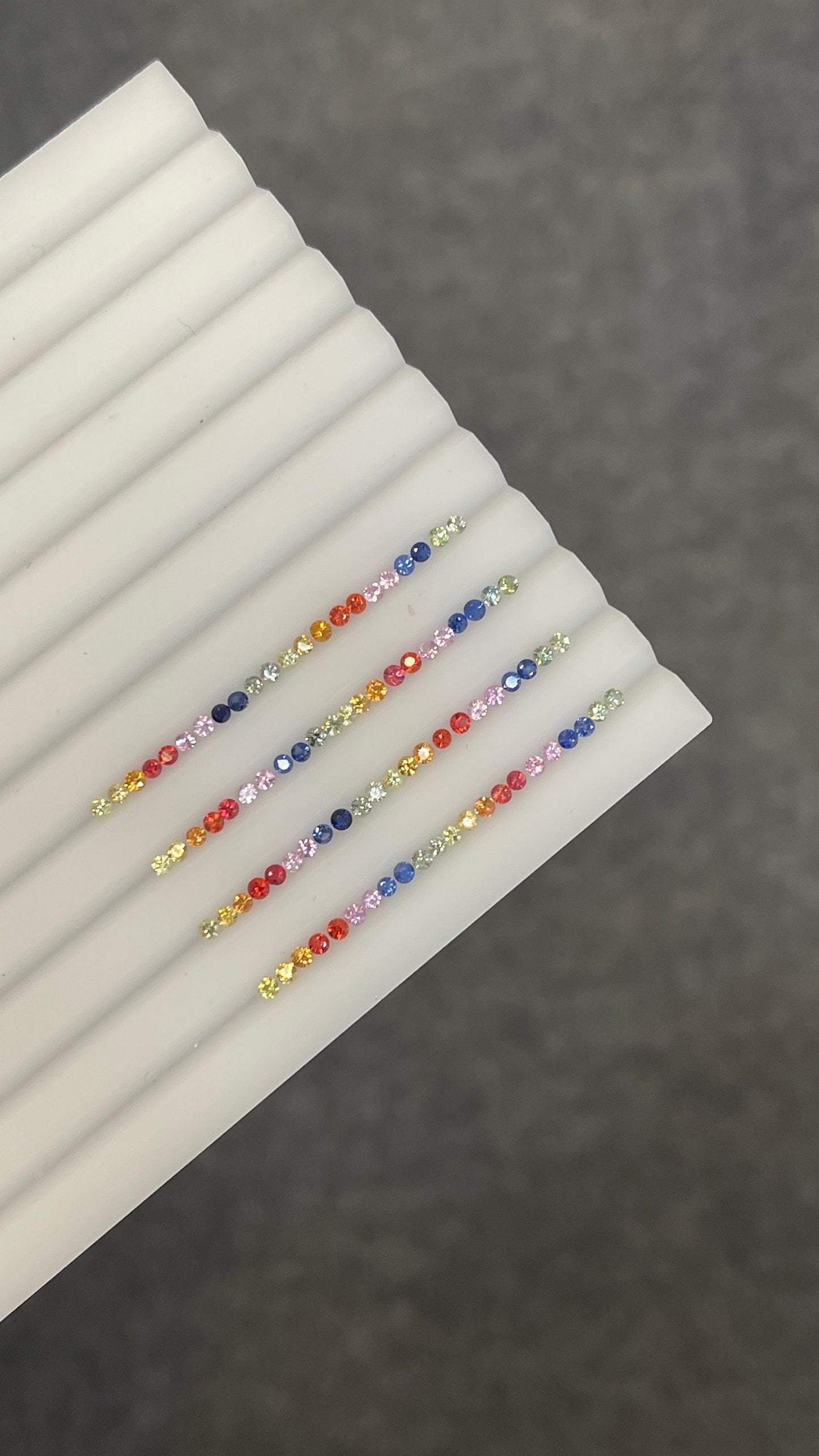 2mm rainbow sapphire round ring set, 22pc, photo 4