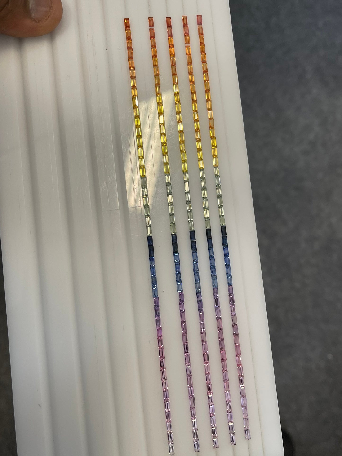 4x2mm rainbow sapphire baguette set, 43pc, photo 5