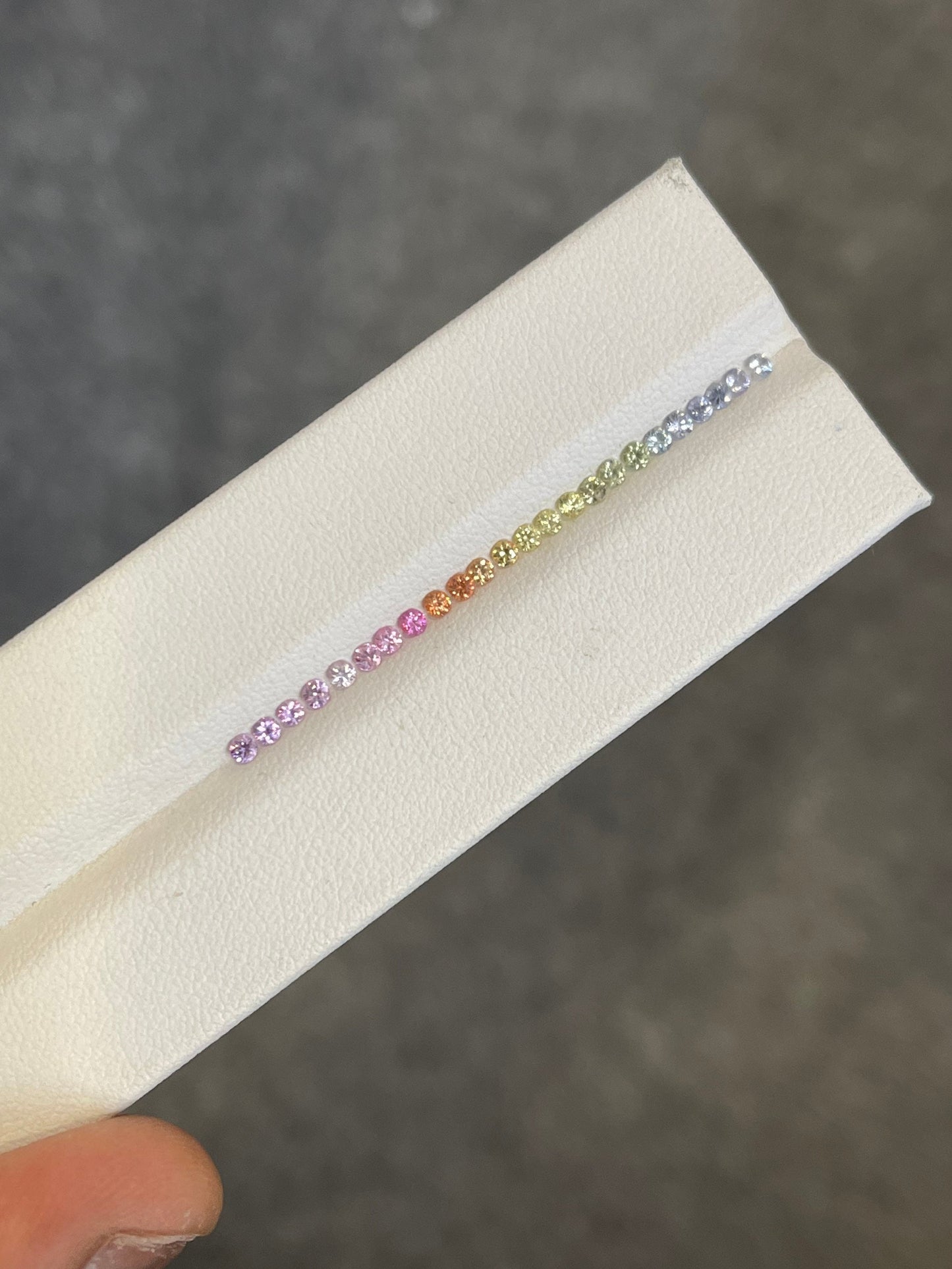 2mm no-heat pastel rainbow sapphire ring set, photo 3