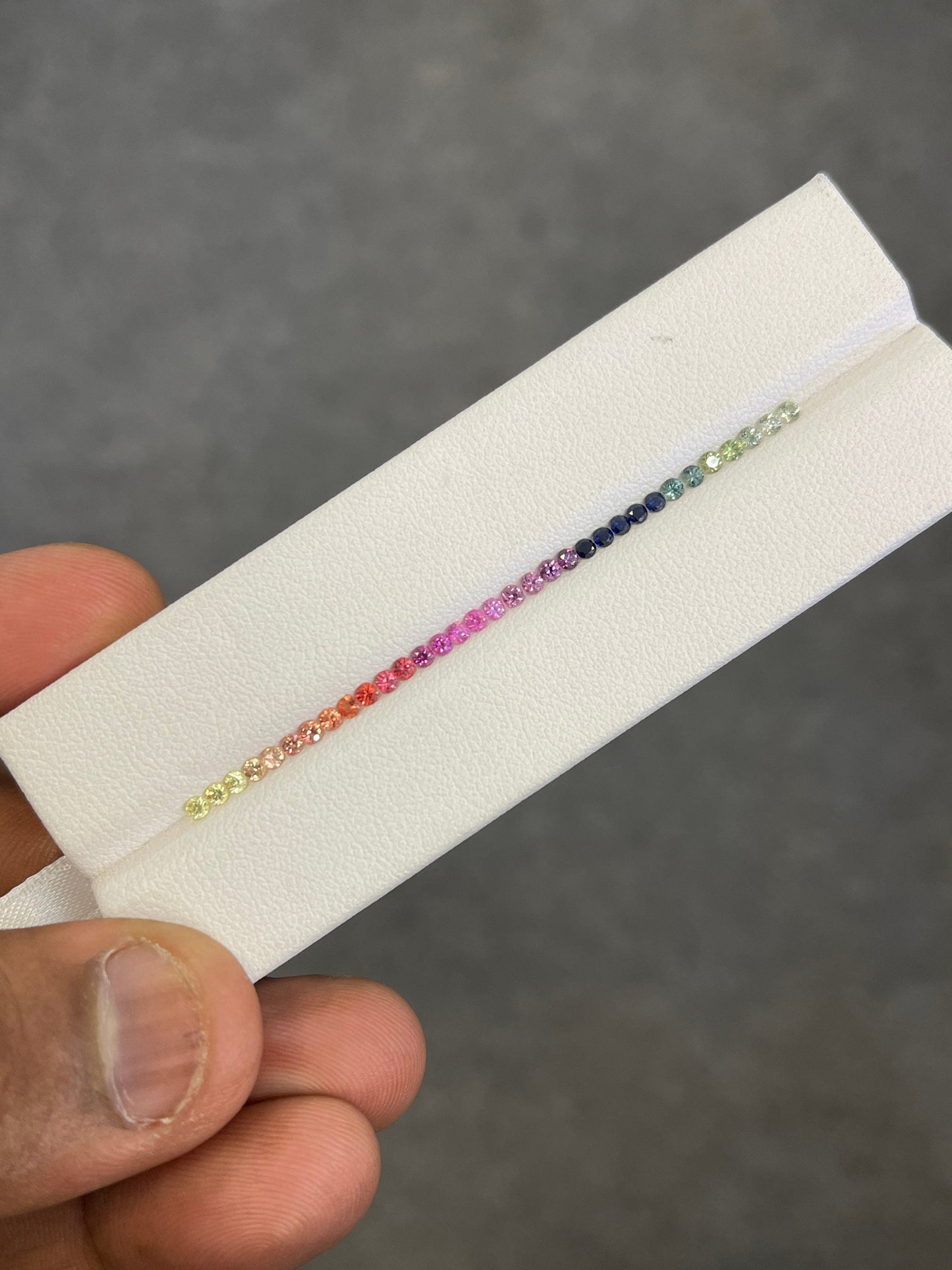 2mm rainbow sapphire round eternity set, photo 2