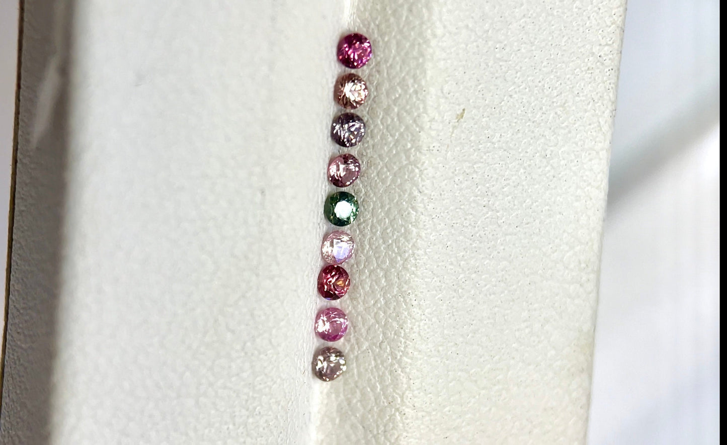 2mm Rounds Natural Sapphires 9 Colors stones Ring Set
