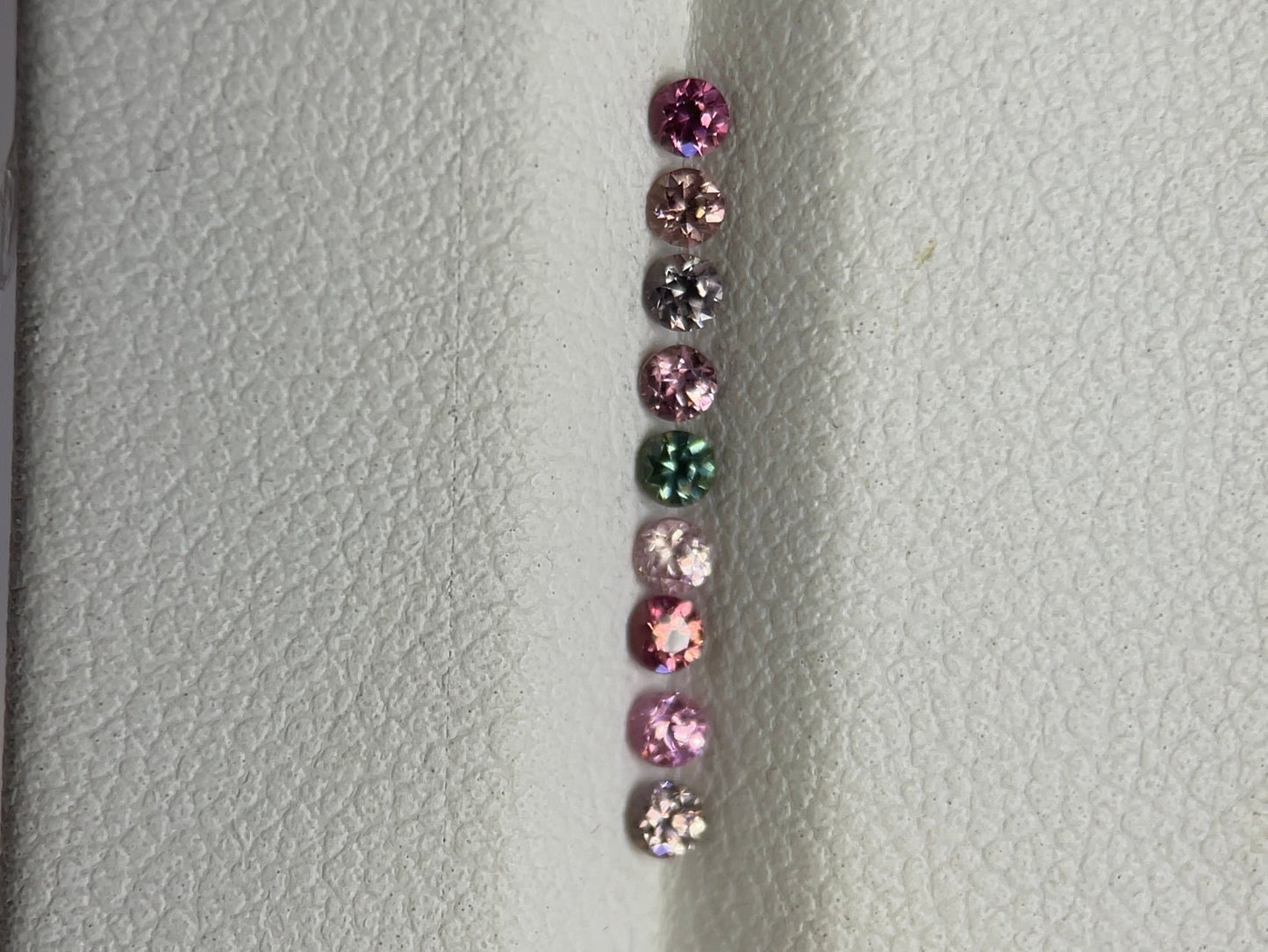 2mm Rounds Natural Sapphires 9 Colors stones Ring Set