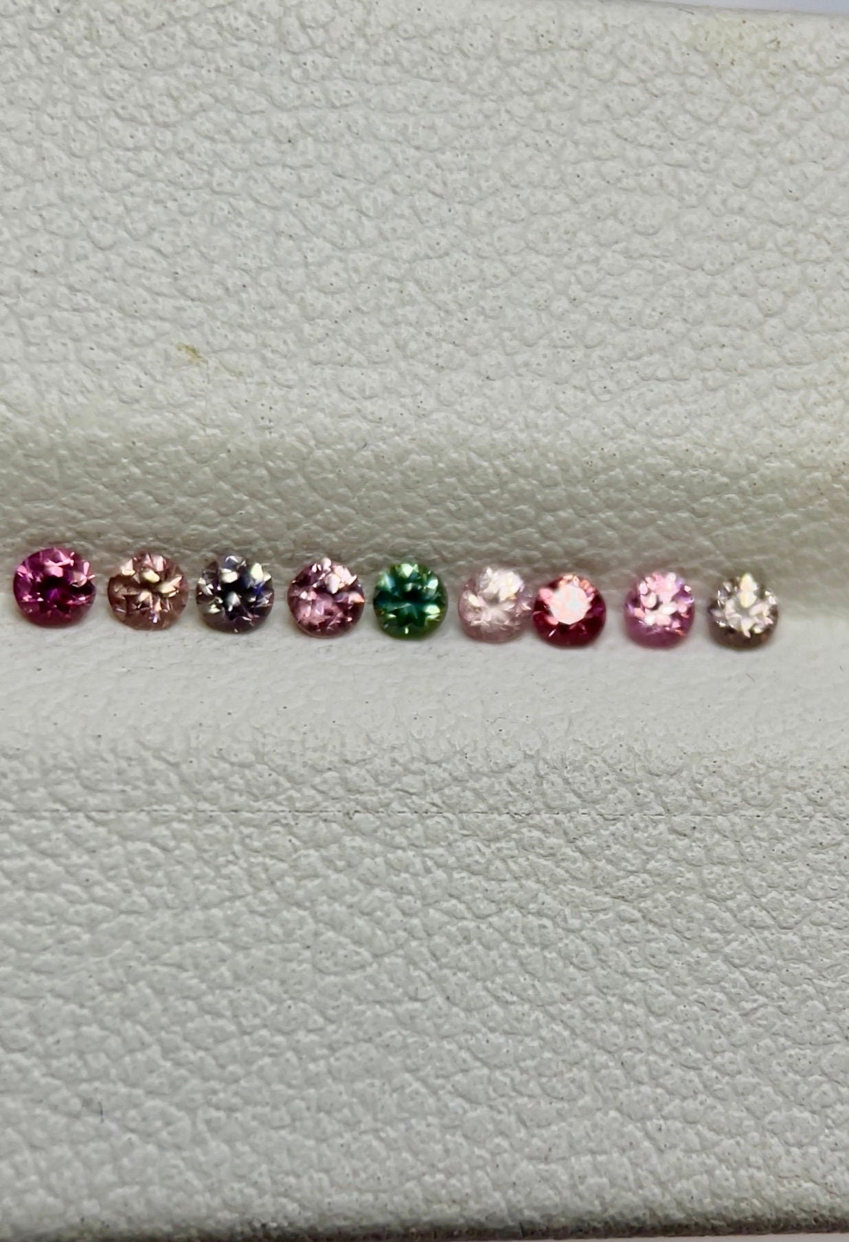 2mm Rounds Natural Sapphires 9 Colors stones Ring Set