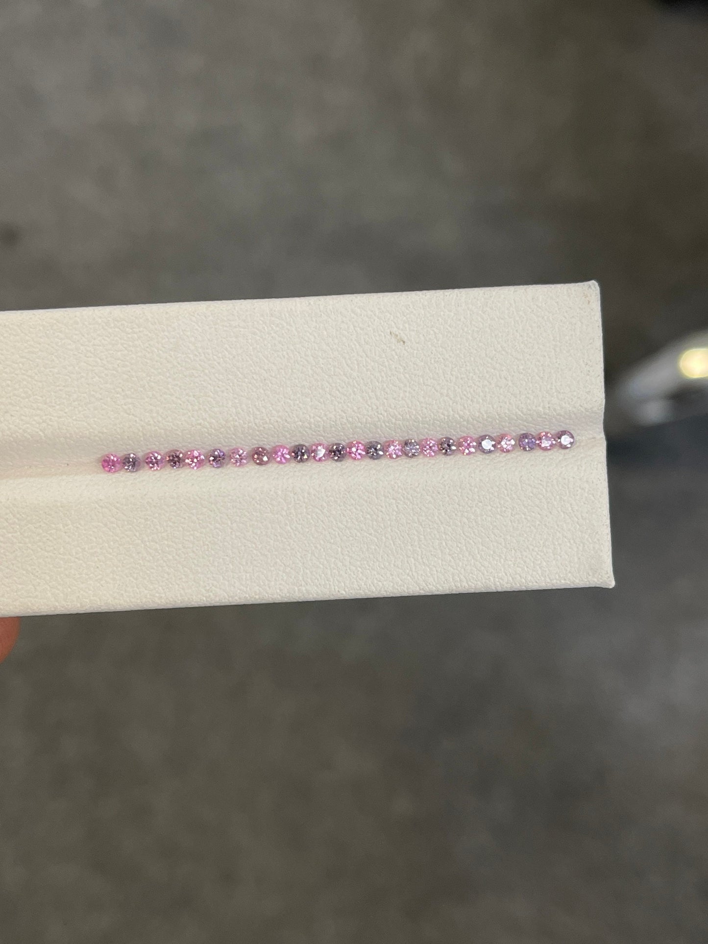 2mm pink-purple sapphire round ring set, photo 3