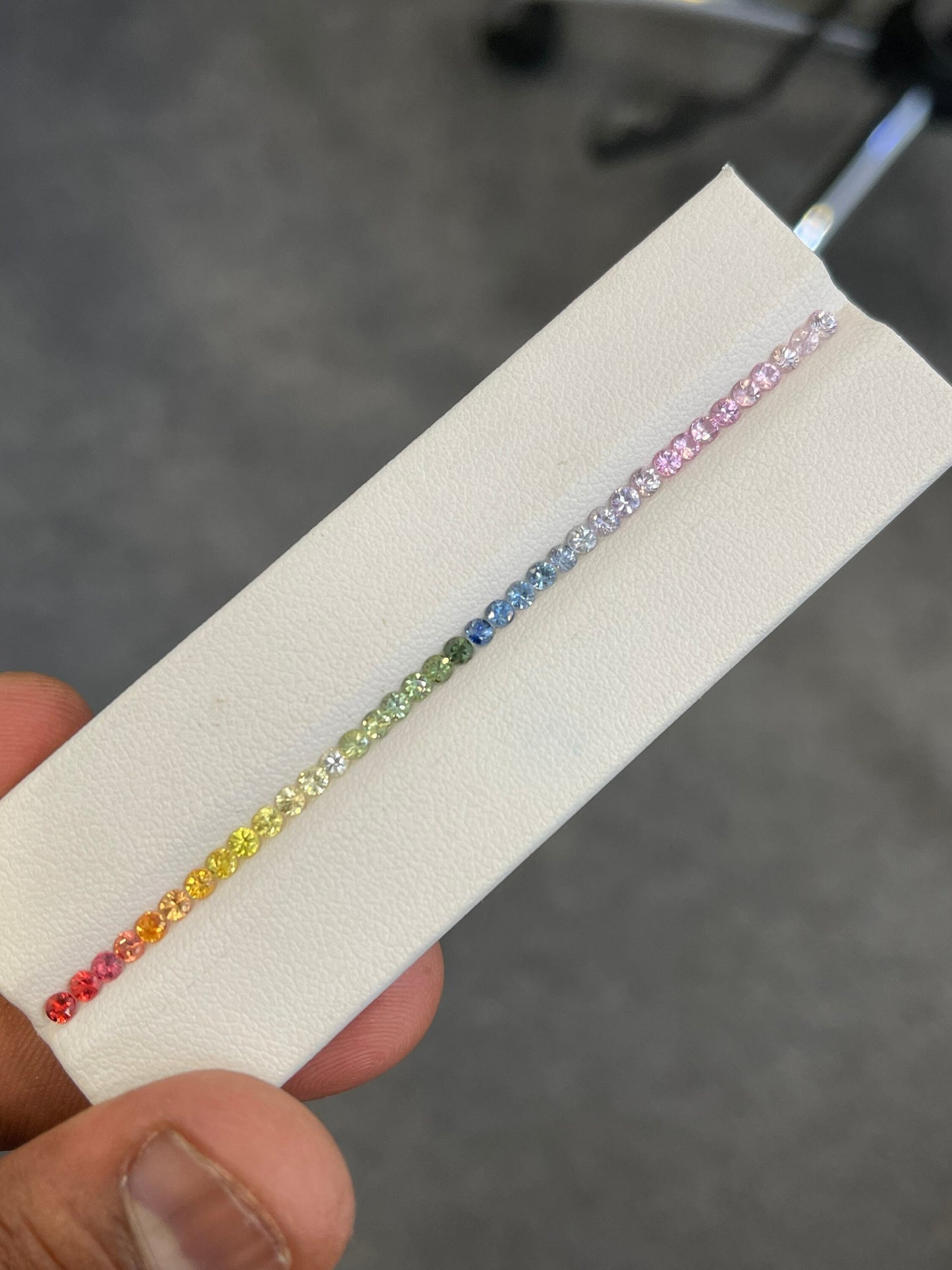 2.4mm Rainbow Sapphires Diamond Rounds Beautiful Colors loose Stones 3.5inch Half Bracelet Set