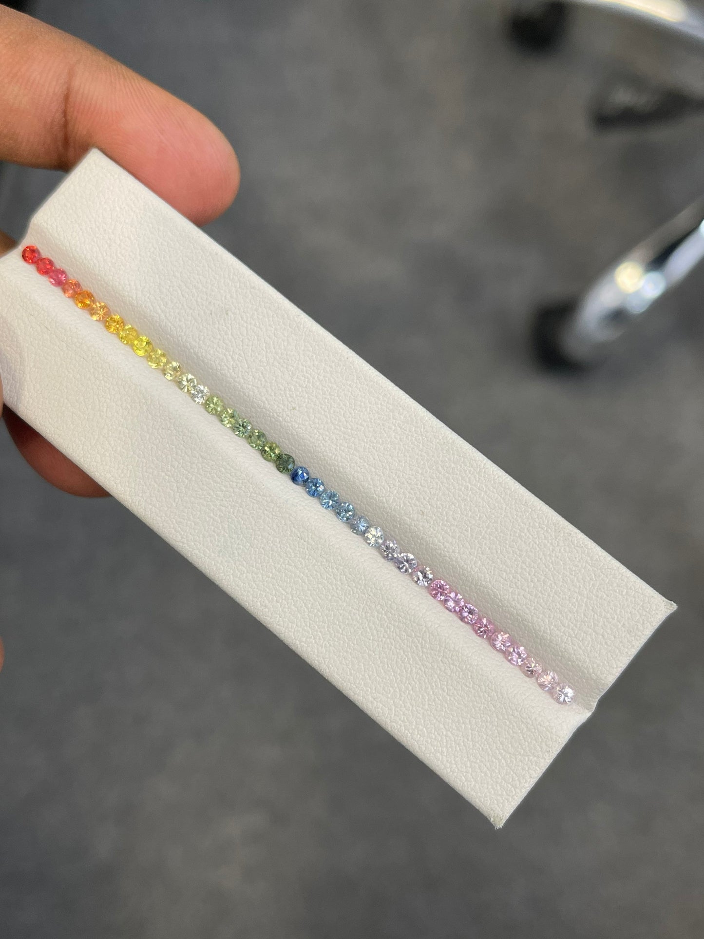 2.4mm Rainbow Sapphires Diamond Rounds Beautiful Colors loose Stones 3.5inch Half Bracelet Set