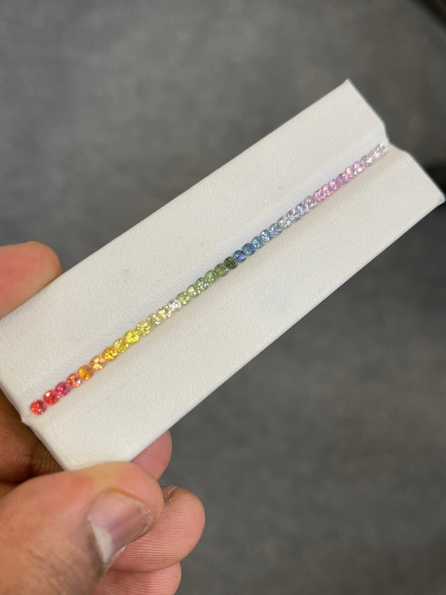 2.4mm Rainbow Sapphires Diamond Rounds Beautiful Colors loose Stones 3.5inch Half Bracelet Set