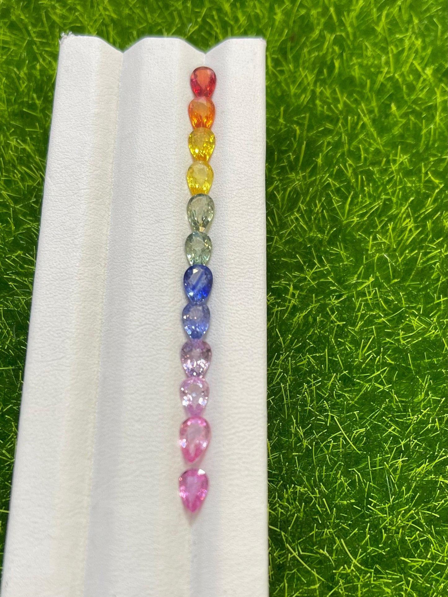 6x4mm rainbow sapphire pear half bracelet, photo 5
