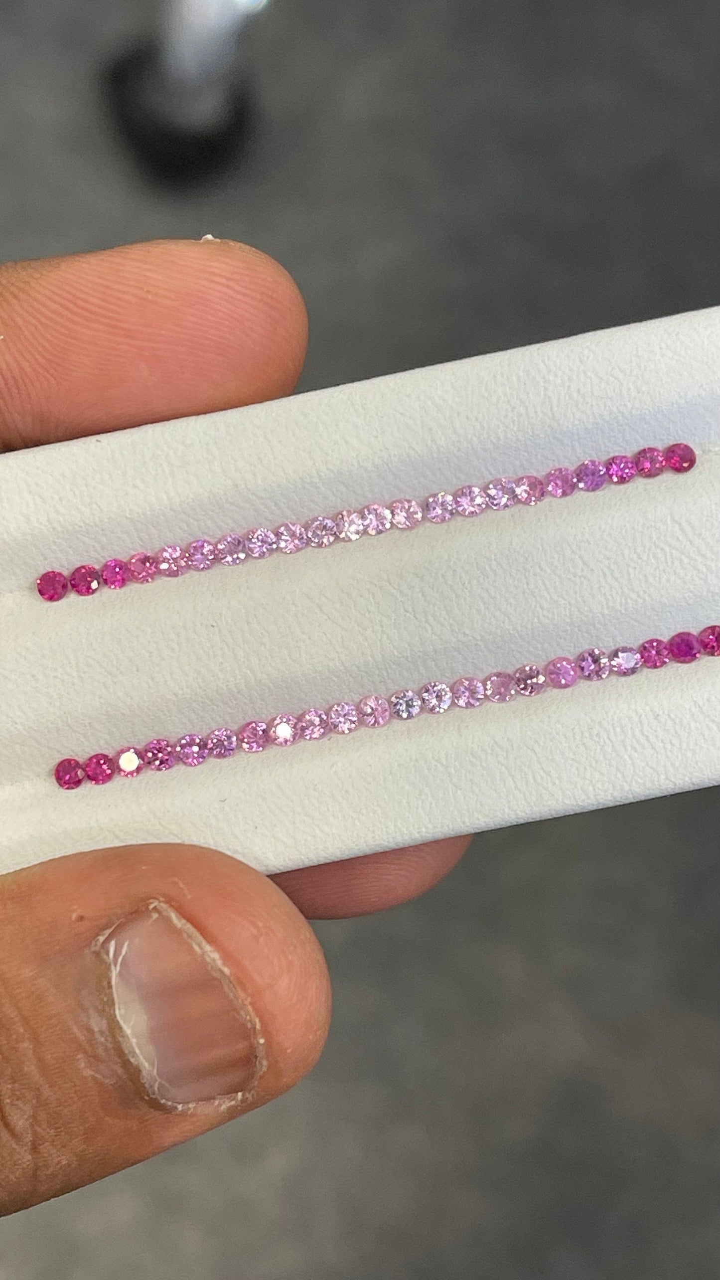 2.1mm pink sapphire gradient ring set, photo 5
