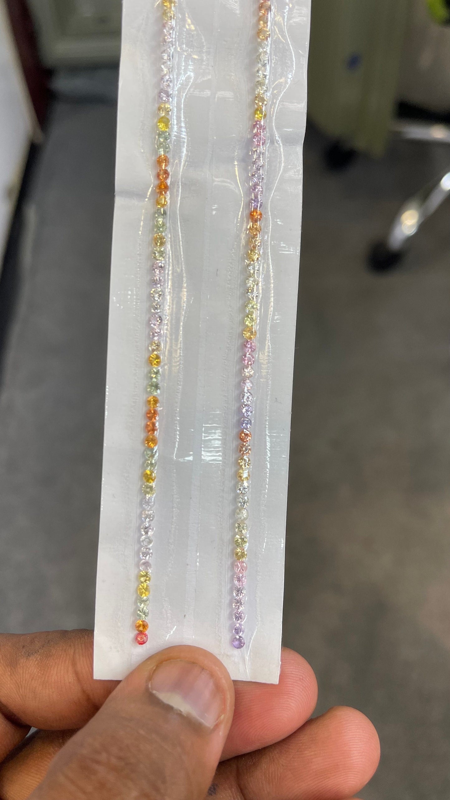 2.5mm fancy pastel sapphire bracelet set, photo 4